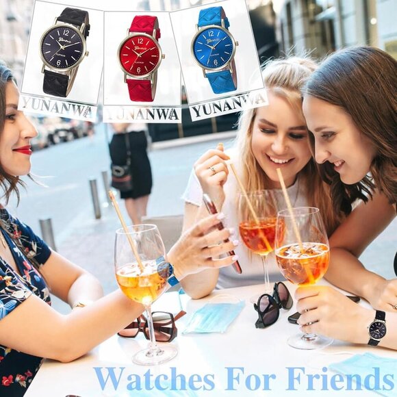 10 Pack Women Men Unisex Platinum Watches Roman Leather Band Analog Quartz Wrist - Picture 9 of 9